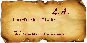 Langfelder Alajos névjegykártya