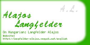 alajos langfelder business card